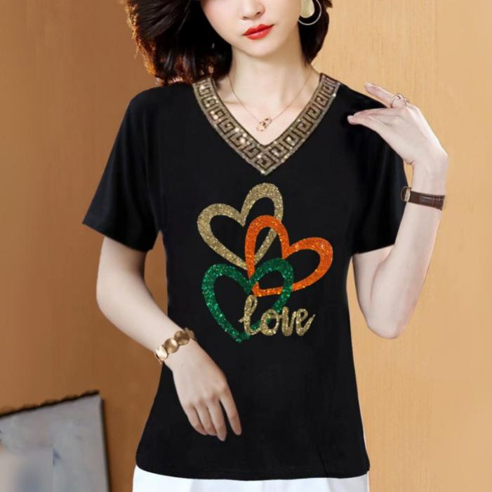 Tops, Trendy Mothers Wear Hot Diamond V-neck Short-sleeved T-shirts, Women s Summer Ladies, Large Size Belly Bottoming Shirt 5XL
Tops, Trendy Mothers Wear Hot Diamond V-neck Short-sleeved T-shirts, Women s Summer Ladies, Large Size Belly Bottoming Shirt 5XL