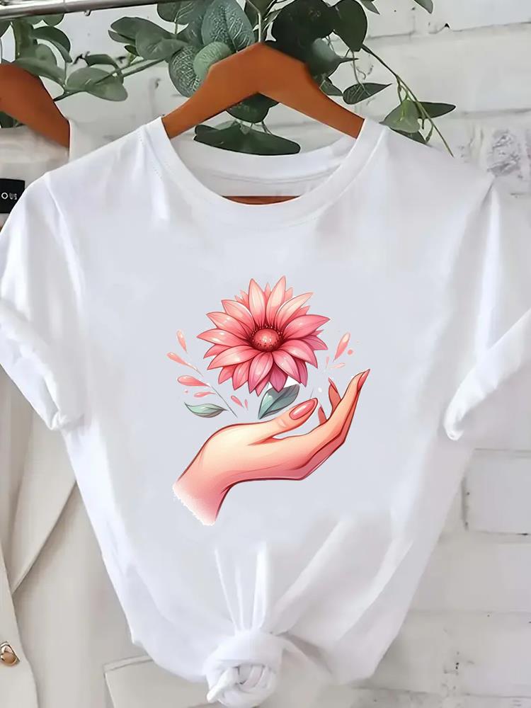 (Asian Size) o-neck Lady Fashion Women cartoon flower Graphic Tee Short Sleeve T-shirts Casual Clothing Printed Female Top T Shirt S
(Asian Size) o-neck Lady Fashion Women cartoon flower Graphic Tee Short Sleeve T-shirts Casual Clothing Printed Female Top T Shirt S