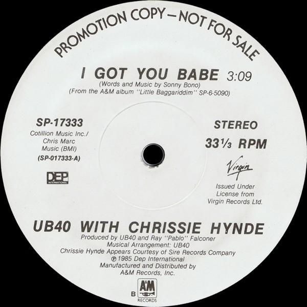 12inch Record UB40 CHRISSIE HYNDE I Got You Babe SP17333PROMO AM Records 1985 US Reggae Ska Dub Used
12inch Record UB40 CHRISSIE HYNDE I Got You Babe SP17333PROMO AM Records 1985 US Reggae Ska Dub Used
