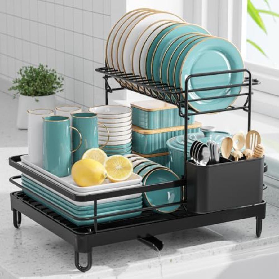 X-Large Stainless Steel Dish Drying Rack for Kitchen Counter 2-Tier Organizer Storage for Dishes Bowls Cutlery Black United States
X-Large Stainless Steel Dish Drying Rack for Kitchen Counter 2-Tier Organizer Storage for Dishes Bowls Cutlery Black United States