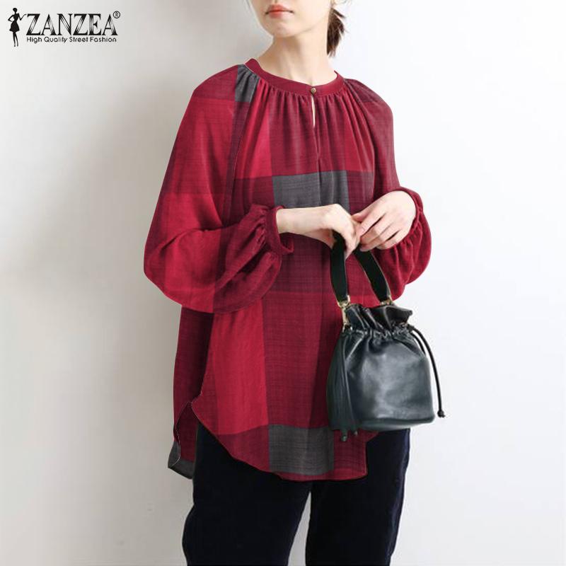 ZANZEA Женская свободная повседневная блузка с длинным рукавом с длинным рукавом и клетчатым принтом ZANZEA
ZANZEA Женская свободная повседневная блузка с длинным рукавом с длинным рукавом и клетчатым принтом ZANZEA