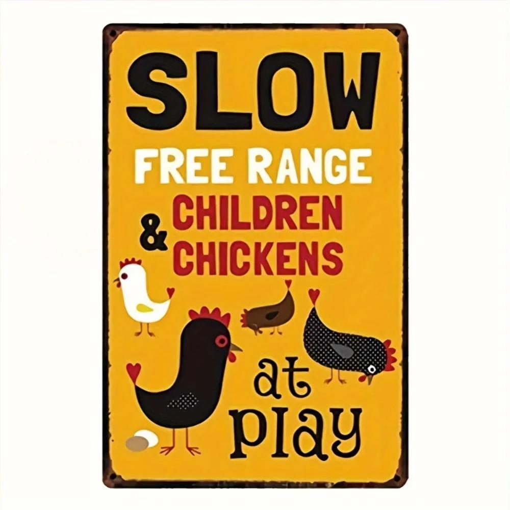 Vintage Farmhouse Wall Art Metal Sign Slow Free Range Chickens At Play Decor 20x30cm
Vintage Farmhouse Wall Art Metal Sign Slow Free Range Chickens At Play Decor 20x30cm