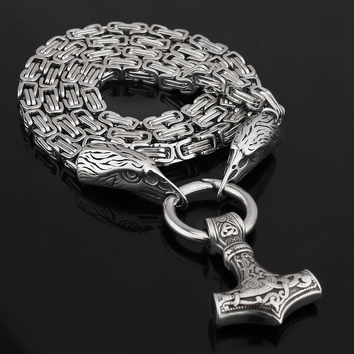 Nordic Viking Thor s Hammer Pendant с ожерельем с головой ворона Набор ожерелий Мужские украшения из нержавеющей стали из винтажного амулета оптом
Nordic Viking Thor s Hammer Pendant с ожерельем с головой ворона Набор ожерелий Мужские украшения из нержавеющей стали из винтажного амулета оптом