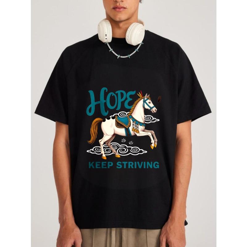 White T-Shirt with Horse and Hope Keep Striving Print for Casual Wear XXXXL чорний
White T-Shirt with Horse and Hope Keep Striving Print for Casual Wear XXXXL чорний
