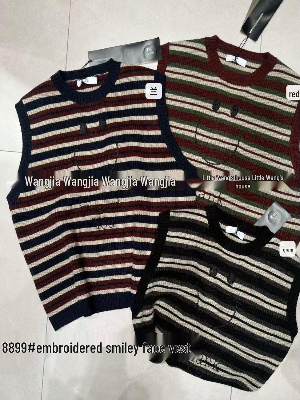 Xiao Wang s 8899 Korean Style Plus Size Knit Smiley Face Striped Sweater Vest One Size синій
Xiao Wang s 8899 Korean Style Plus Size Knit Smiley Face Striped Sweater Vest One Size синій