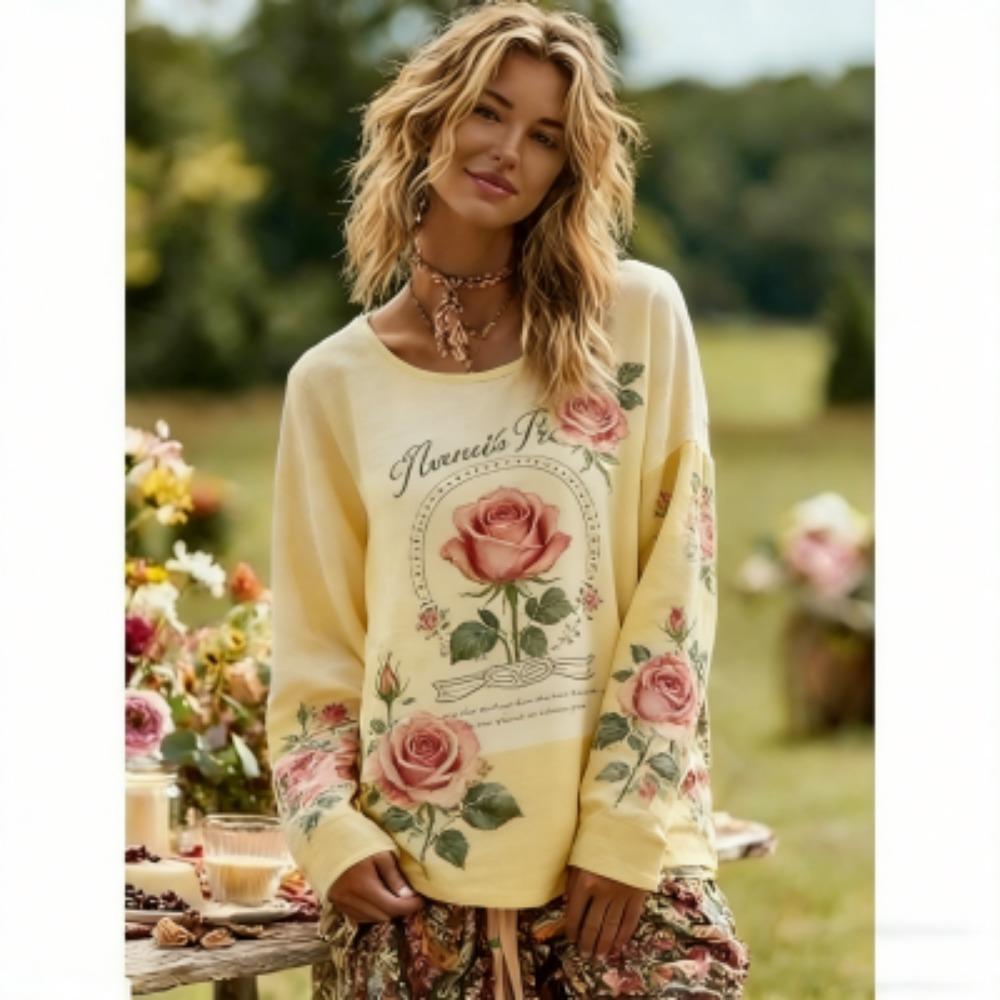 Europe America Rose Flower Print Women s Tees Tops Fashion Street Women Long Sleeve Clothing Outdoor Casual T-shirt Pullover S
Europe America Rose Flower Print Women s Tees Tops Fashion Street Women Long Sleeve Clothing Outdoor Casual T-shirt Pullover S