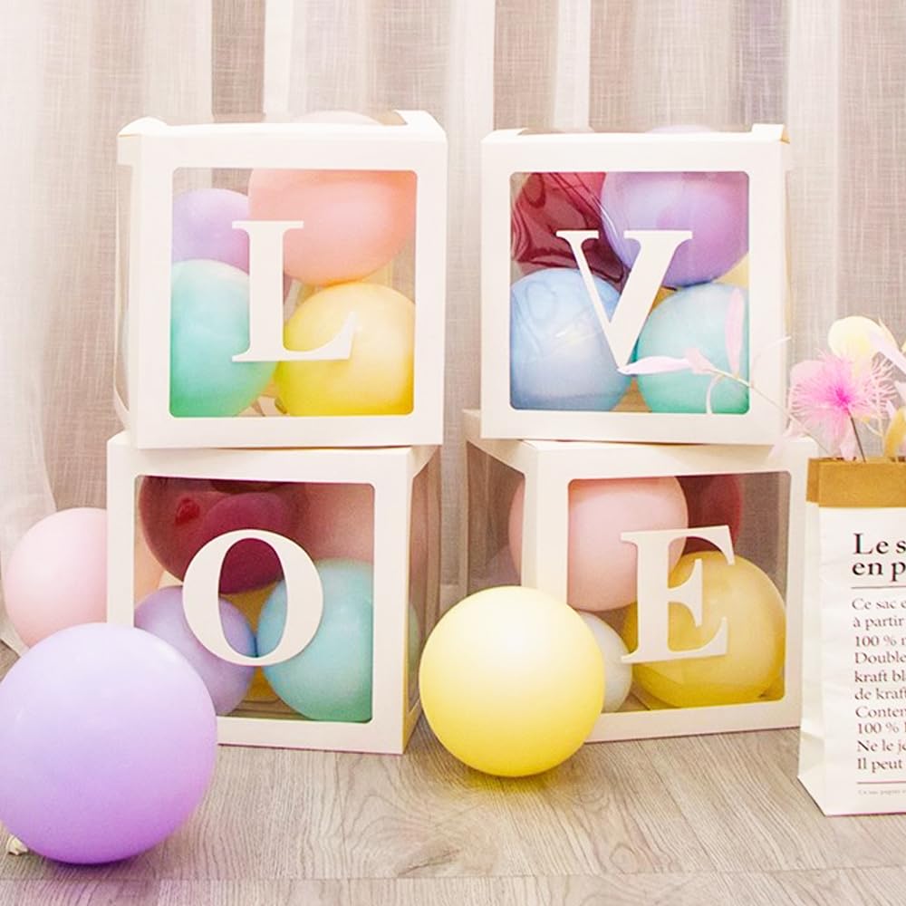 CENBIG Transparent Balloon Box with Easy to Decoration for Weddings of Alphanumerics, Assemble, Frame, Stable, Events, (Set 4) білий
CENBIG Transparent Balloon Box with Easy to Decoration for Weddings of Alphanumerics, Assemble, Frame, Stable, Events, (Set 4) білий