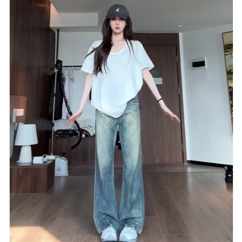 Women s 2025 American Retro Wide-Leg High-Waist Jeans - Aurora Texture, Slimming, Floor-Length, Straight-Leg Pants for Spring S: Height 155-165CM (75-90 lbs)
Women s 2025 American Retro Wide-Leg High-Waist Jeans - Aurora Texture, Slimming, Floor-Length, Straight-Leg Pants for Spring S: Height 155-165CM (75-90 lbs)