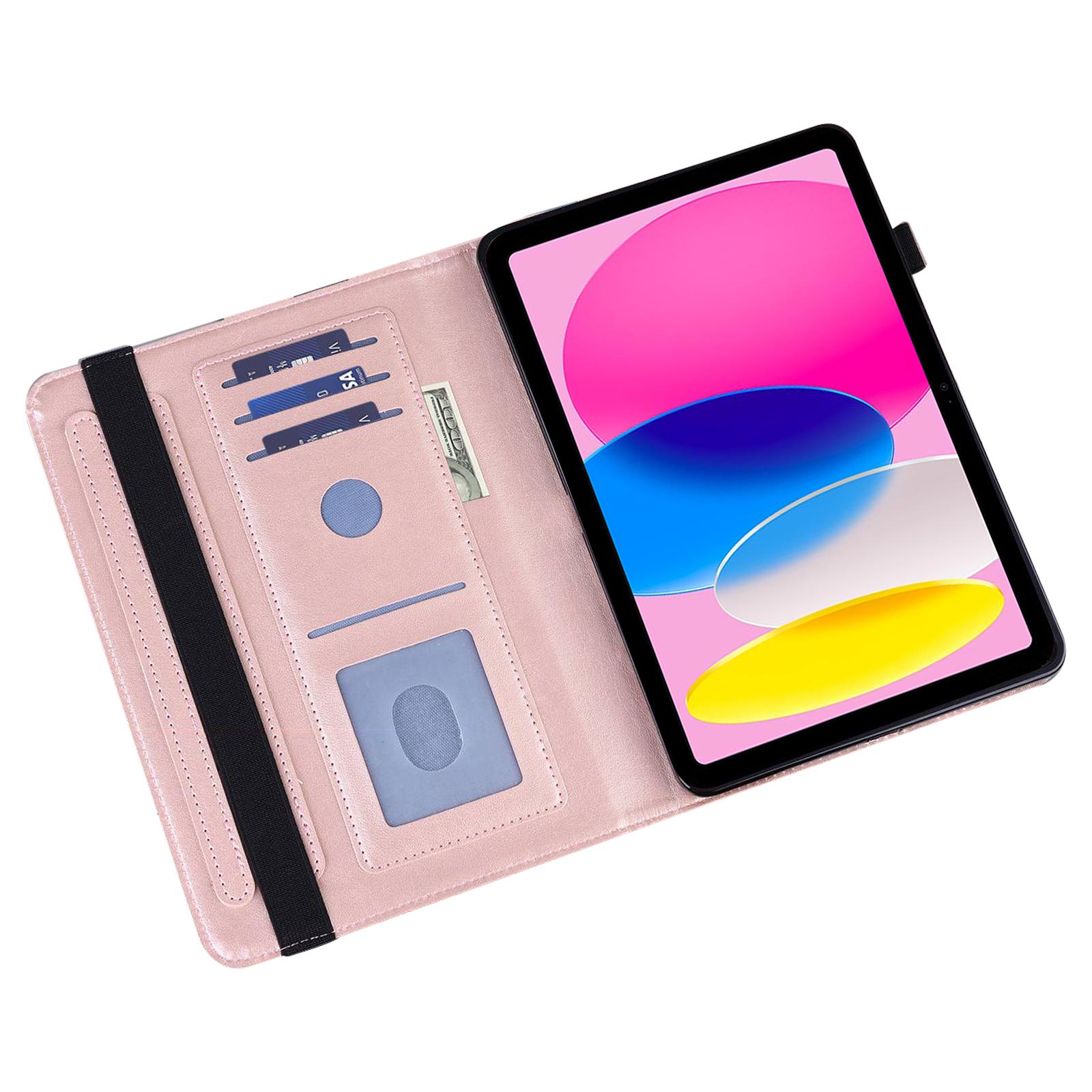 For iPad (2025)/10.9 (2022) Flower Imprinting Stand Wallet Tablet Case PU Leather Auto Wake/Sleep Cover with Elastic Band Rose Gold
For iPad (2025)/10.9 (2022) Flower Imprinting Stand Wallet Tablet Case PU Leather Auto Wake/Sleep Cover with Elastic Band Rose Gold