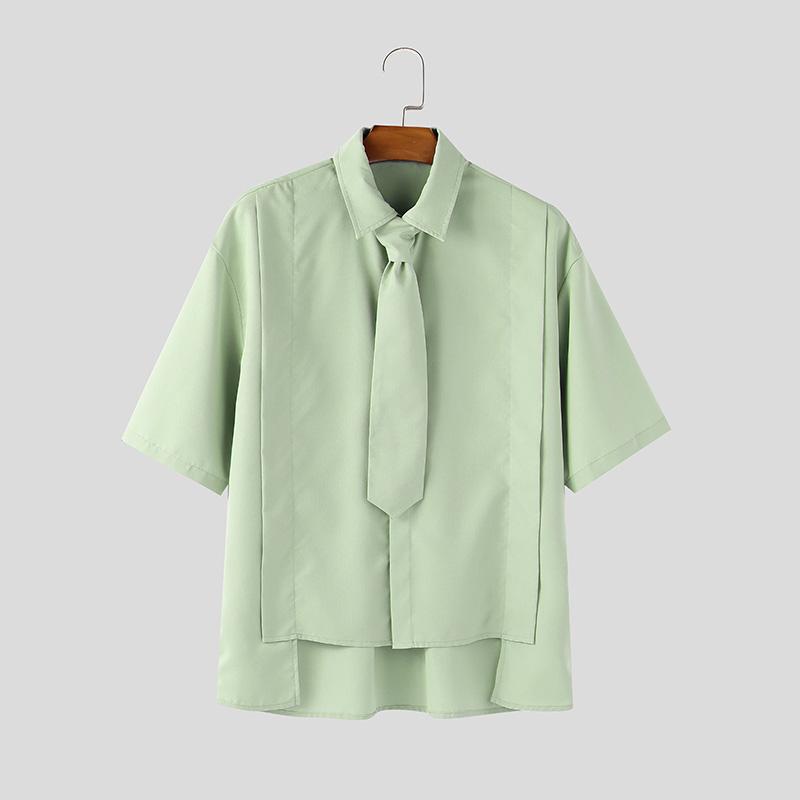 INCERUN Summer Men Lapel Tie Up Short Sleeve Buttons High Low Casual Shirts 5XL
INCERUN Summer Men Lapel Tie Up Short Sleeve Buttons High Low Casual Shirts 5XL