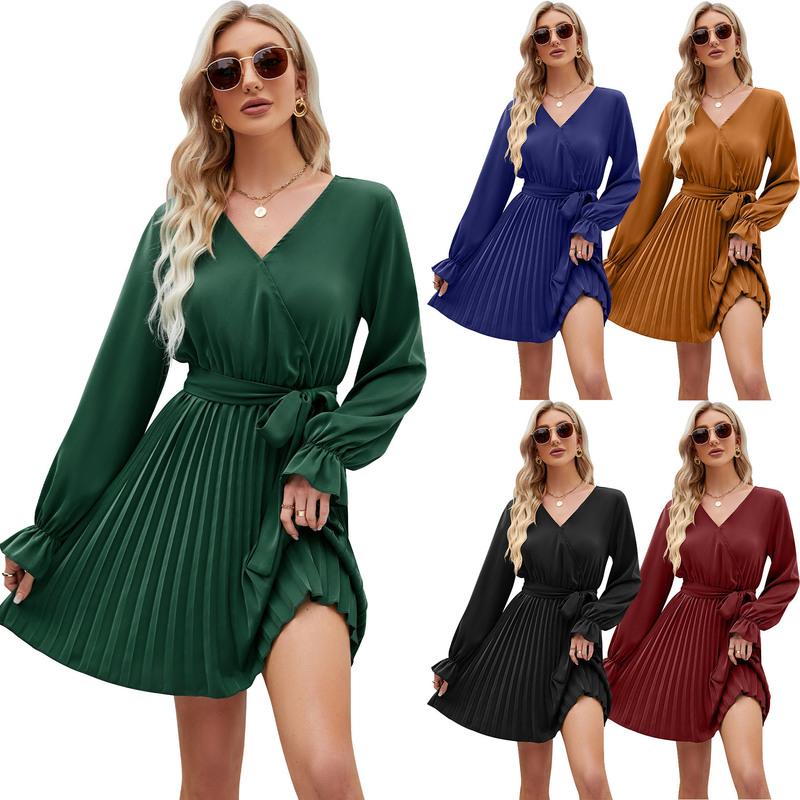 Women s Dress 2024 Spring Autumn Female Long Sleeve Dress V-neck Lace Casual Pleated Dress Soft Comfy Vintage Women s Dress S кларет
Women s Dress 2024 Spring Autumn Female Long Sleeve Dress V-neck Lace Casual Pleated Dress Soft Comfy Vintage Women s Dress S кларет