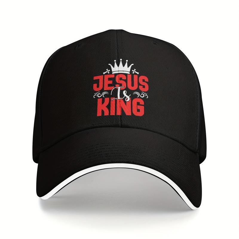 Jesus Is King Baseball Cap Christian Crown Design Polyester Adjustable Street Style Unisex Adult Hat One Size
Jesus Is King Baseball Cap Christian Crown Design Polyester Adjustable Street Style Unisex Adult Hat One Size