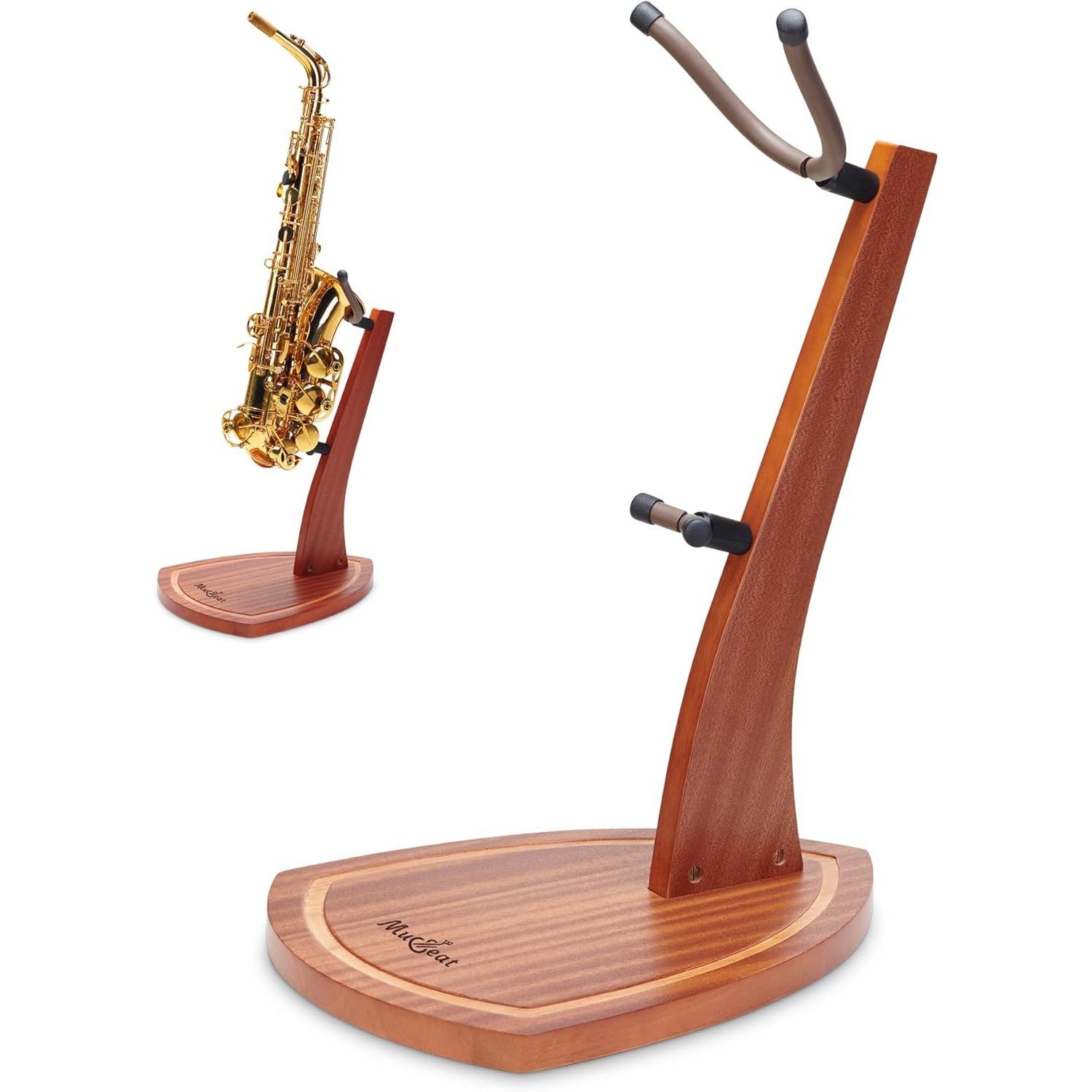 Musbeat Saxophone Stand, Saxophone Stand for Alto and Tenor, Mahogany Hardwood Alto Sax Stand with Soft Silicone Yokes, Handcrafted Wooden Tenor
Musbeat Saxophone Stand, Saxophone Stand for Alto and Tenor, Mahogany Hardwood Alto Sax Stand with Soft Silicone Yokes, Handcrafted Wooden Tenor