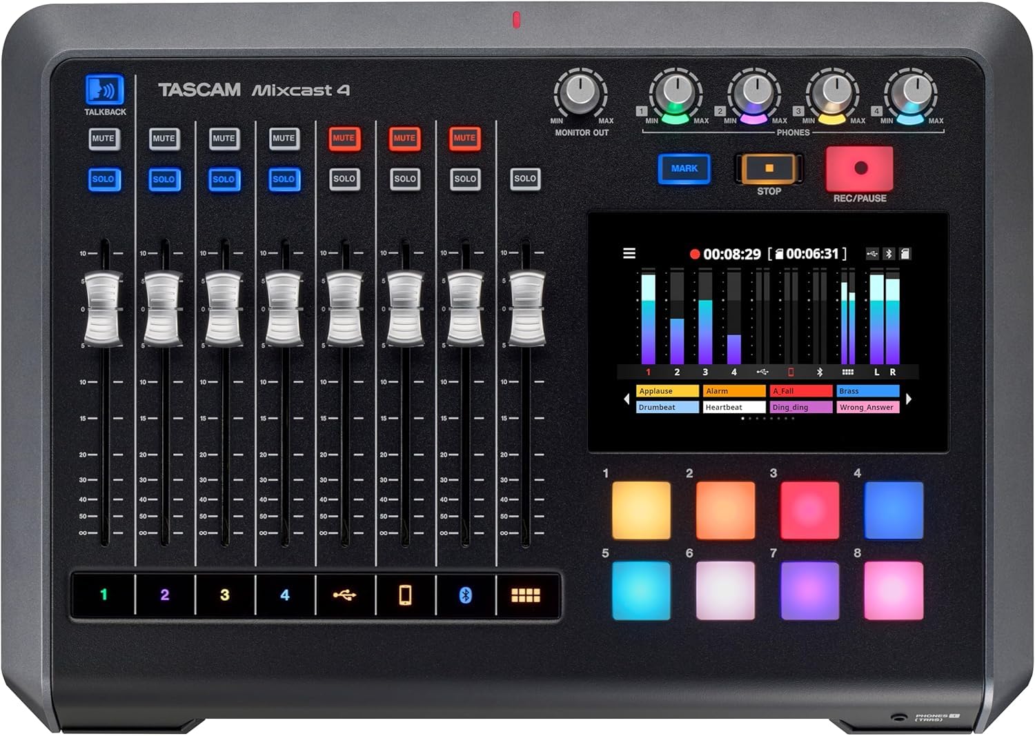 TASCAM Mixcast 4 Podcast Streaming Mixer, Recorder, and USB Audio Interface — Four XLR/TRS Mic Inputs, Touch Screen and Editing Software Included
TASCAM Mixcast 4 Podcast Streaming Mixer, Recorder, and USB Audio Interface — Four XLR/TRS Mic Inputs, Touch Screen and Editing Software Included