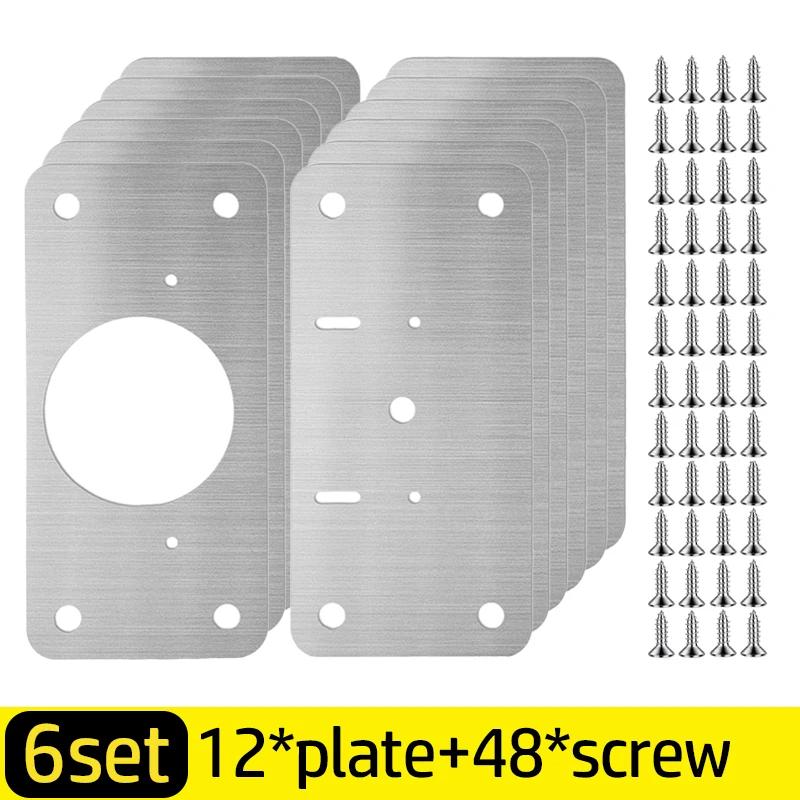 Stainless Steel Cabinet Hinge Repair Plate Kit with Screw Furniture Drawer Door Hinge Mounting Plate Flat Fixing Brackets Tools
Stainless Steel Cabinet Hinge Repair Plate Kit with Screw Furniture Drawer Door Hinge Mounting Plate Flat Fixing Brackets Tools