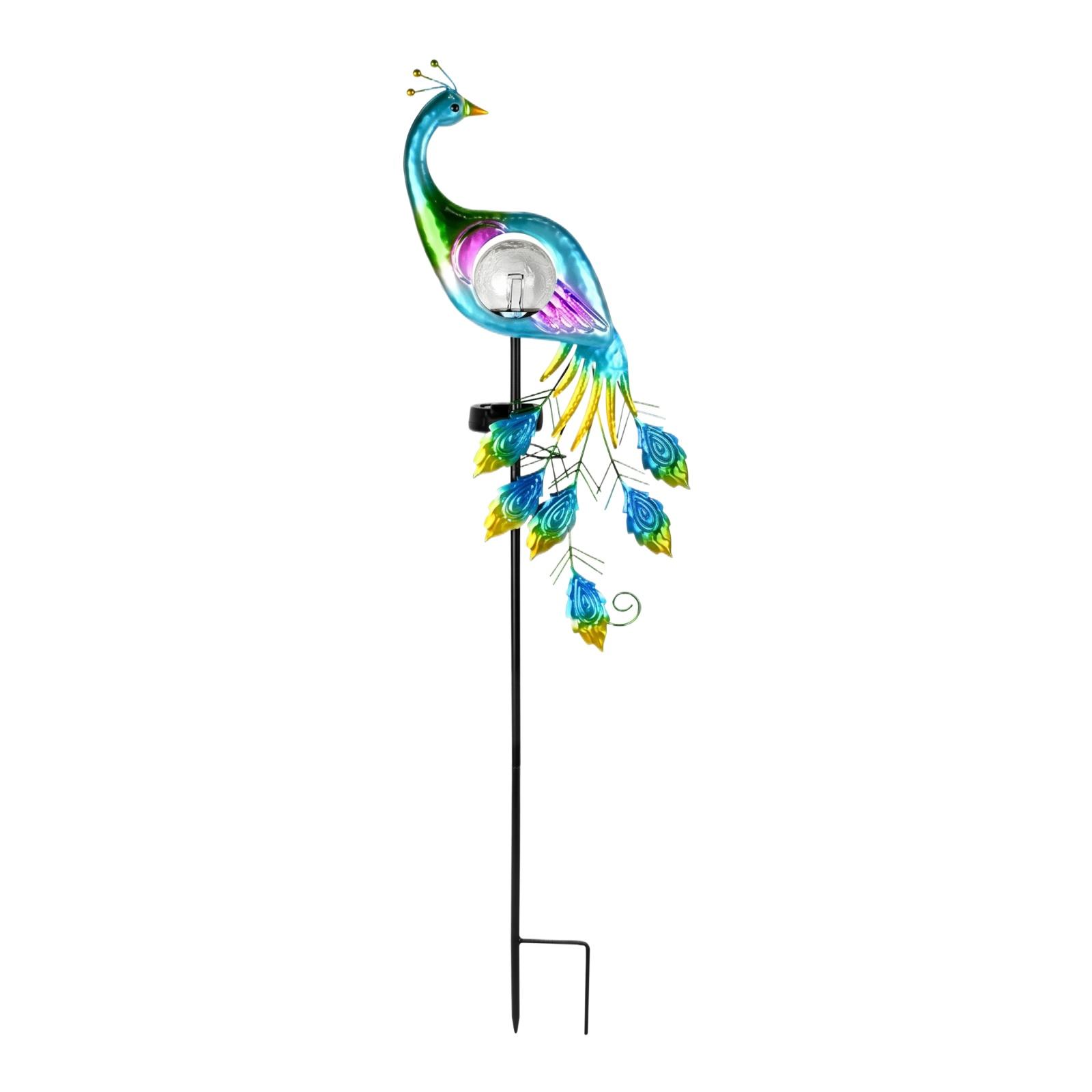 Solar Powered Outdoor Garden Light Decorative Peacock Stake Lamp with Metal Frame and LED Bulb for Yard Patio Lawn Pathway Lighting one size
Solar Powered Outdoor Garden Light Decorative Peacock Stake Lamp with Metal Frame and LED Bulb for Yard Patio Lawn Pathway Lighting one size
