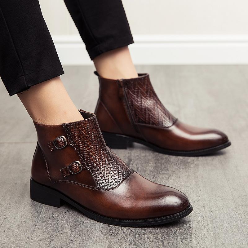 Men s leather boots Foreign trade new casual leather shoes Fashion men s pointed leather shoes Trend British style Martin boots 38
Men s leather boots Foreign trade new casual leather shoes Fashion men s pointed leather shoes Trend British style Martin boots 38