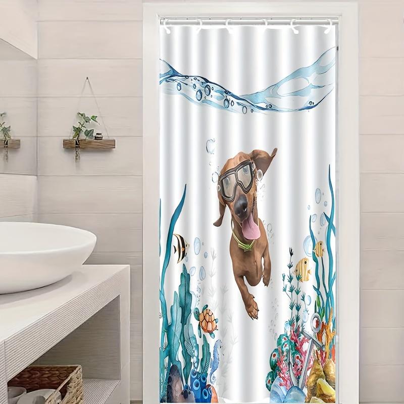 1Pc Swimming Dog Pattern Shower Curtain For Home Bathroom Decoration With 12 Hooks Polyester Fabric Bathtub Curtain W60H190(CM)-1 Pcs
1Pc Swimming Dog Pattern Shower Curtain For Home Bathroom Decoration With 12 Hooks Polyester Fabric Bathtub Curtain W60H190(CM)-1 Pcs