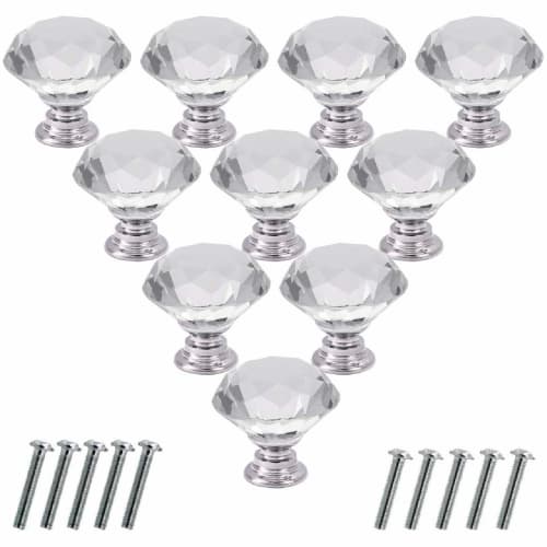 ColorfylCoco Drawer Knobs, Pulls, Handles, Sparkly Clear Crystal Glass with Screws, 30mm Wide, Diamond Shape, Set of 10, Furniture Decor
ColorfylCoco Drawer Knobs, Pulls, Handles, Sparkly Clear Crystal Glass with Screws, 30mm Wide, Diamond Shape, Set of 10, Furniture Decor