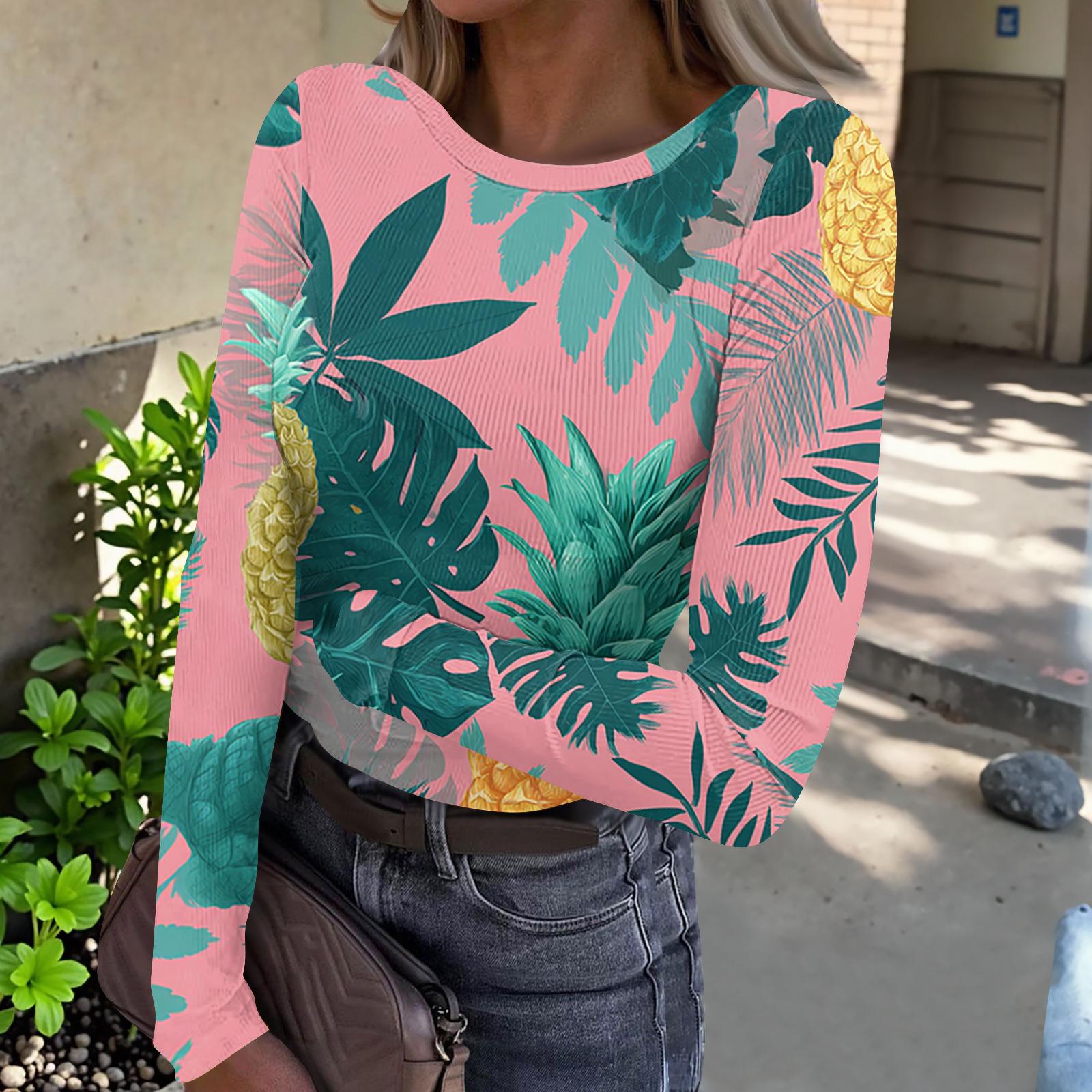 Women s Casual Fashion Round Neck Hawaiian Print Long Sleeve Ribbed Top S рожевий
Women s Casual Fashion Round Neck Hawaiian Print Long Sleeve Ribbed Top S рожевий