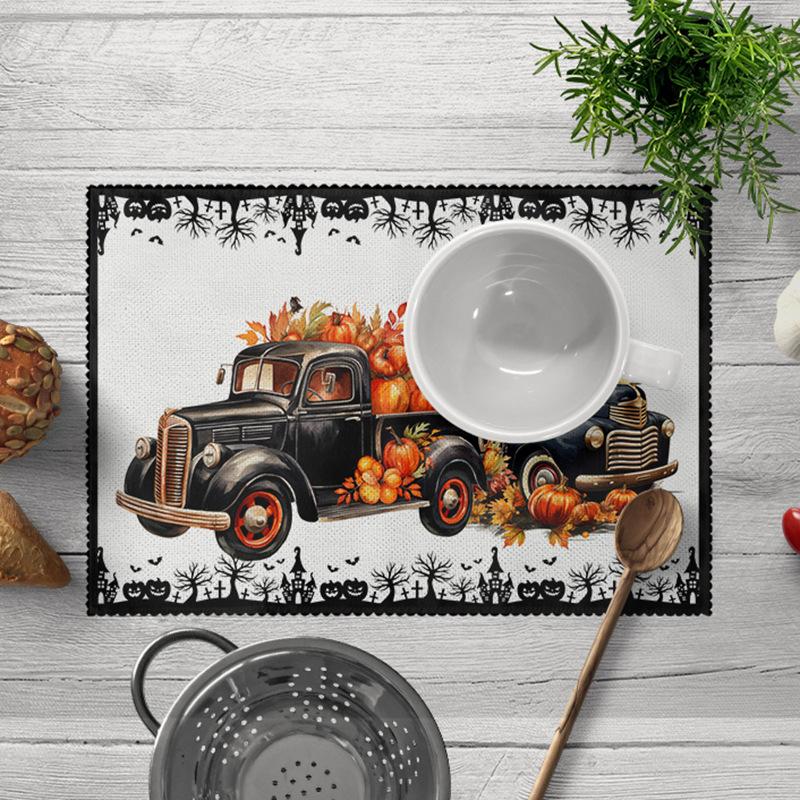 Halloween Square Placemat Creative Pumpkin Linen Cotton Heat Insulation Non-slip Waterproof Mat Table Decoration and Accessories 30X45cm
Halloween Square Placemat Creative Pumpkin Linen Cotton Heat Insulation Non-slip Waterproof Mat Table Decoration and Accessories 30X45cm