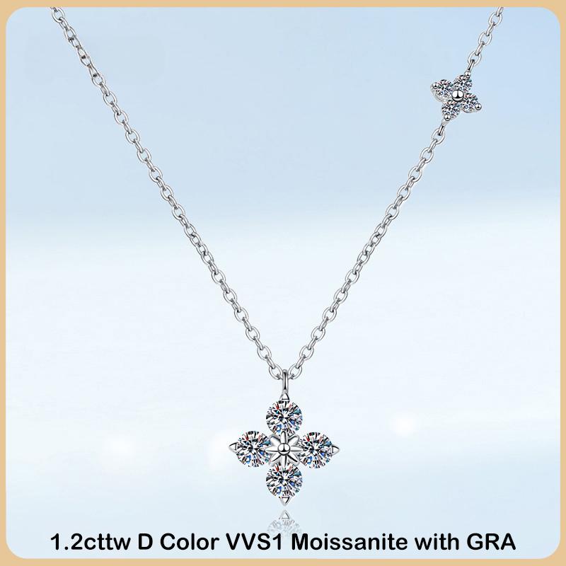 Sparkling 1.2cttw Clover Moissanite Pendant Necklace for Women S925 Sterling Silver Diamond Neck Chain Necklaces Wholesale
Sparkling 1.2cttw Clover Moissanite Pendant Necklace for Women S925 Sterling Silver Diamond Neck Chain Necklaces Wholesale