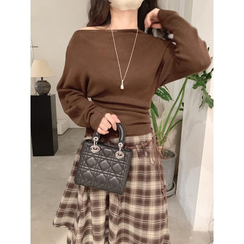 Bat Sleeve Solid Color Slim Fit Sweater Early Autumn Fashion Korean Style for Women Onesize коричневий
Bat Sleeve Solid Color Slim Fit Sweater Early Autumn Fashion Korean Style for Women Onesize коричневий