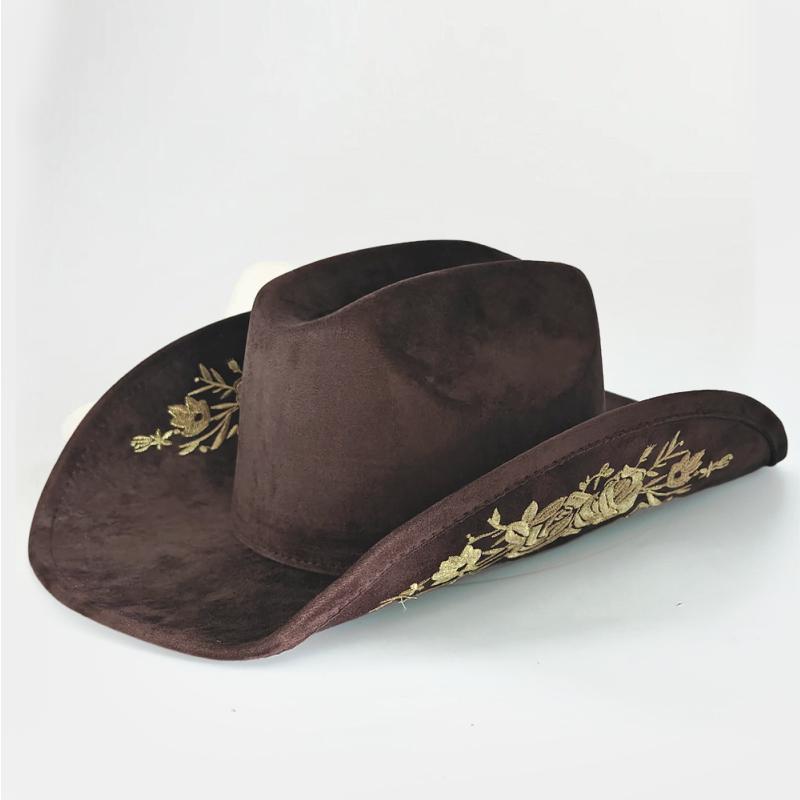 Wide Brim Vegan Suede Cowboy Hat Flat Brim Fedora Hat for Men & Women Embroidery Stylish Party Hat 2025 New 56-58cm
Wide Brim Vegan Suede Cowboy Hat Flat Brim Fedora Hat for Men & Women Embroidery Stylish Party Hat 2025 New 56-58cm