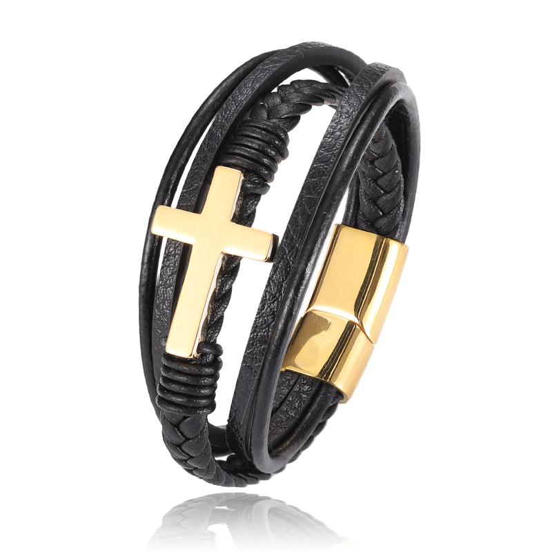 Wholesale Chakra Bracelet Letter Men Bracelet Charms For Cross Stainless Steel Multilayer Woven Black Bracelets 18.5cm золотий
Wholesale Chakra Bracelet Letter Men Bracelet Charms For Cross Stainless Steel Multilayer Woven Black Bracelets 18.5cm золотий