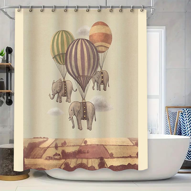 Vintage Elephant Hot Air Balloon Shower Curtain Rustic Farmhouse Bathroom Decor Set Waterproof Scenic Wall Hanging Artistic Home W60H190(CM)-1 Pcs
Vintage Elephant Hot Air Balloon Shower Curtain Rustic Farmhouse Bathroom Decor Set Waterproof Scenic Wall Hanging Artistic Home W60H190(CM)-1 Pcs