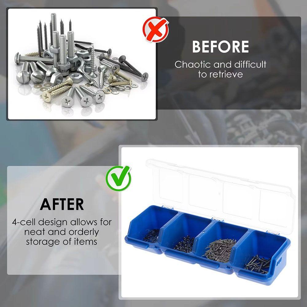 1Pcs New 4 Compartments Parts Storage Box with Lid Blue Red Screw Organizer Box Plastic Display Tool Part Container Bin синій
1Pcs New 4 Compartments Parts Storage Box with Lid Blue Red Screw Organizer Box Plastic Display Tool Part Container Bin синій