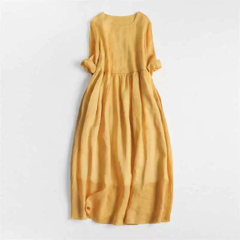 Весенне-летнее платье с круглым вырезом и вышивкой из рами, однотонное, литературное, со шнуровкой на талии, тонкая и элегантная длинная юбка Fairy Beauty L жёлтый
Весенне-летнее платье с круглым вырезом и вышивкой из рами, однотонное, литературное, со шнуровкой на талии, тонкая и элегантная длинная юбка Fairy Beauty L жёлтый