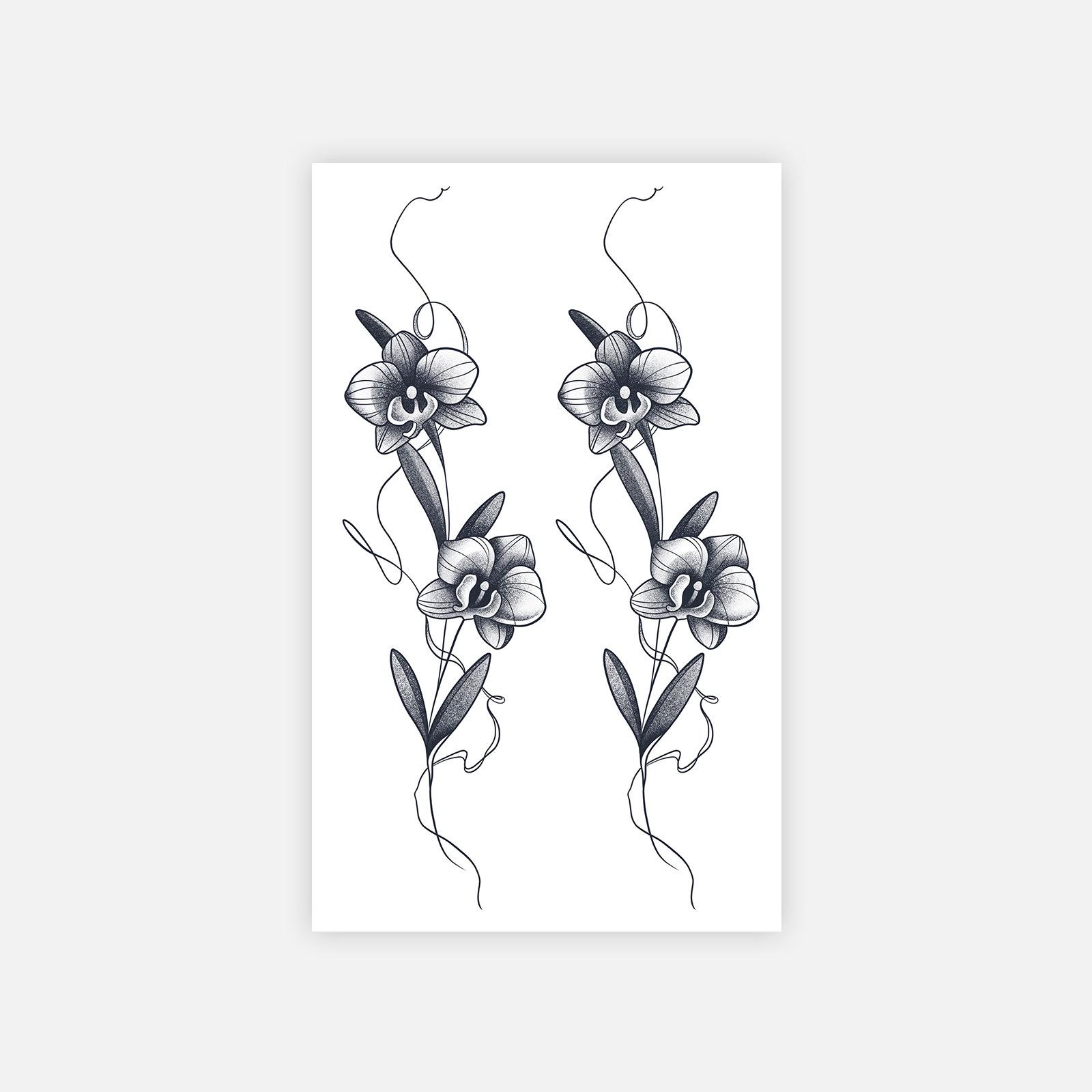Nature Orchid Tattoo Sticker, Black And Gray Realistic Gradual Change Waterproof, Gentle Wind Spine Sticker 11*18
Nature Orchid Tattoo Sticker, Black And Gray Realistic Gradual Change Waterproof, Gentle Wind Spine Sticker 11*18
