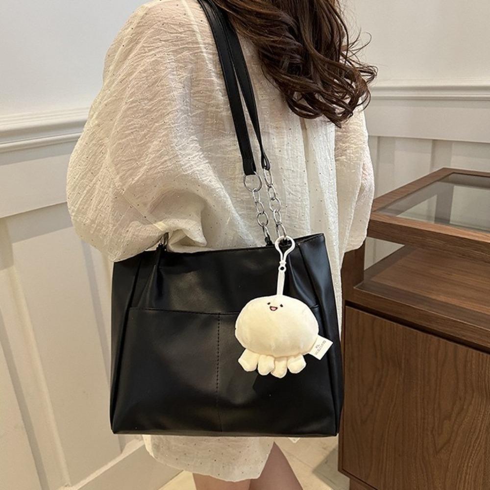 Korean Style Leather Tote Bag Large Capacity Underarm Bag All-match PU Handbag Student White No Pendent
Korean Style Leather Tote Bag Large Capacity Underarm Bag All-match PU Handbag Student White No Pendent