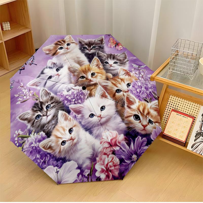 Cats Gazing at Blue Moon Printed umbrella windproof folding umbrella portable sun and rain umbrella suitable for gifting
Cats Gazing at Blue Moon Printed umbrella windproof folding umbrella portable sun and rain umbrella suitable for gifting