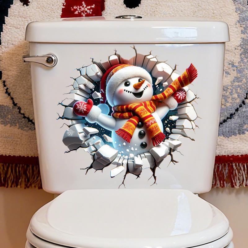 Snowman Bathroom Wall Decal: Creative Fun Broken Wall Toilet Sticker
Snowman Bathroom Wall Decal: Creative Fun Broken Wall Toilet Sticker