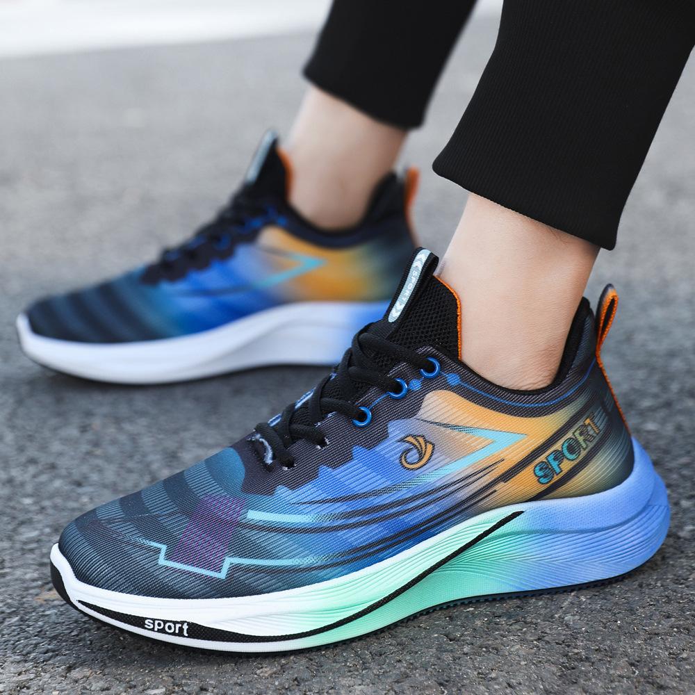 Весна и осень новые мужские туфли постепенно меняют цвет спортивная повседневная обувь спортивная обувь модные цветные дышащие кроссовки одиночные туфли 39