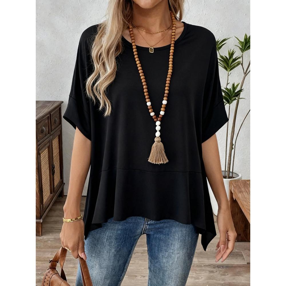 Large-size Summer Loose-fitting Top with Short-sleeved Chiffon Overlay for Women S чёрный
Large-size Summer Loose-fitting Top with Short-sleeved Chiffon Overlay for Women S чёрный