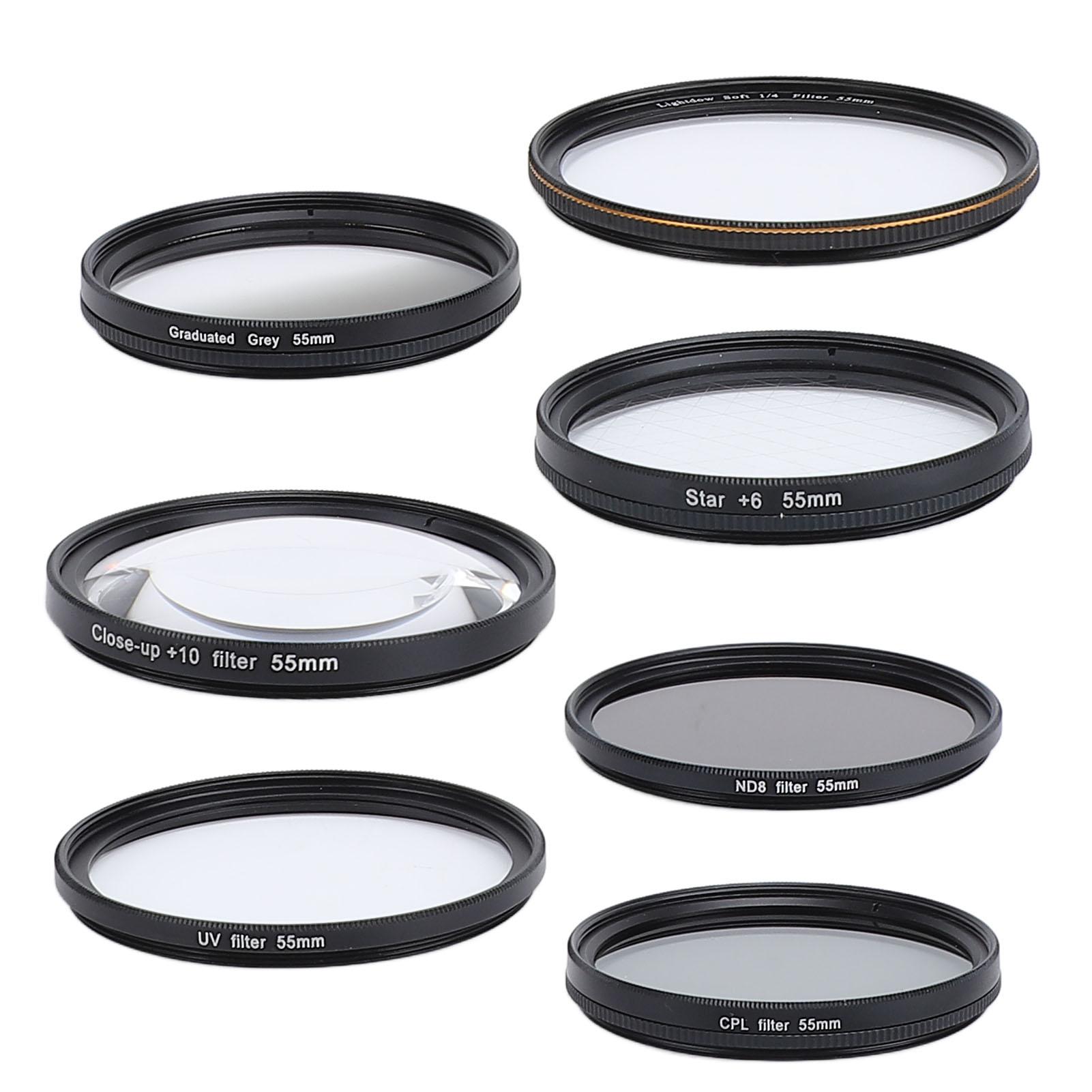 Набір фільтрів для об’єктива камери UV CPL ND8 Soft White Graduated Grey 10X Macro 6 Point Star Filter Set for 49mm
Набір фільтрів для об’єктива камери UV CPL ND8 Soft White Graduated Grey 10X Macro 6 Point Star Filter Set for 49mm