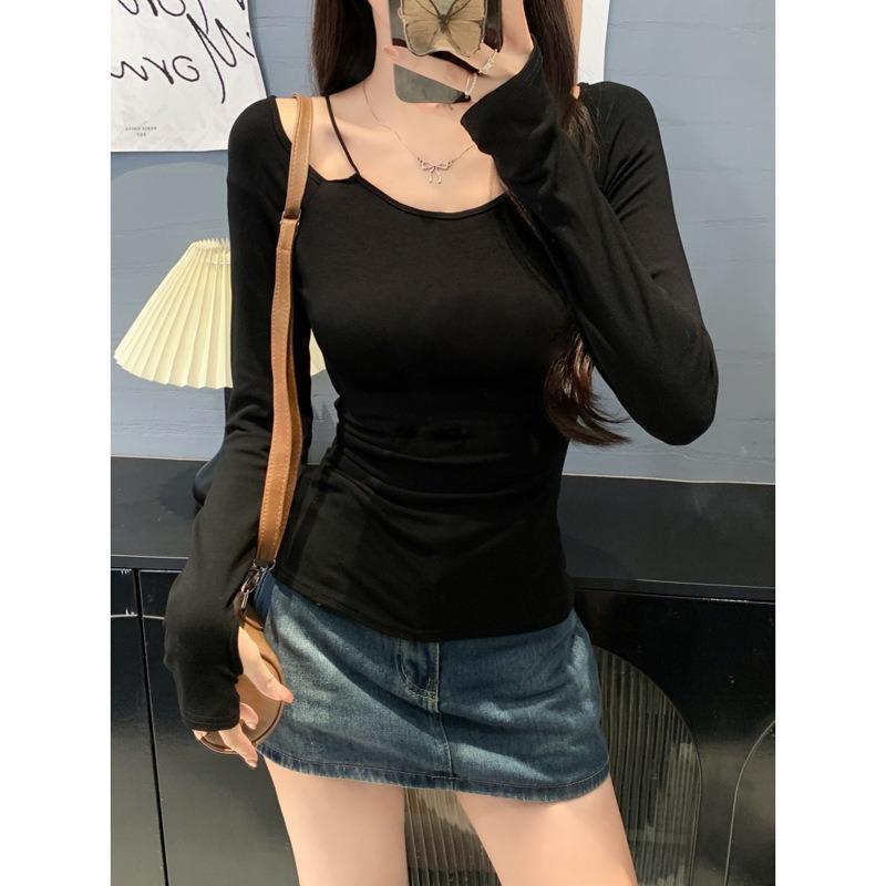 The real shot is pure desire, sexy and careful, long-sleeved T-shirt, women s autumn clothing, slim-fitting short shirt, suspender top. XL чорний
The real shot is pure desire, sexy and careful, long-sleeved T-shirt, women s autumn clothing, slim-fitting short shirt, suspender top. XL чорний