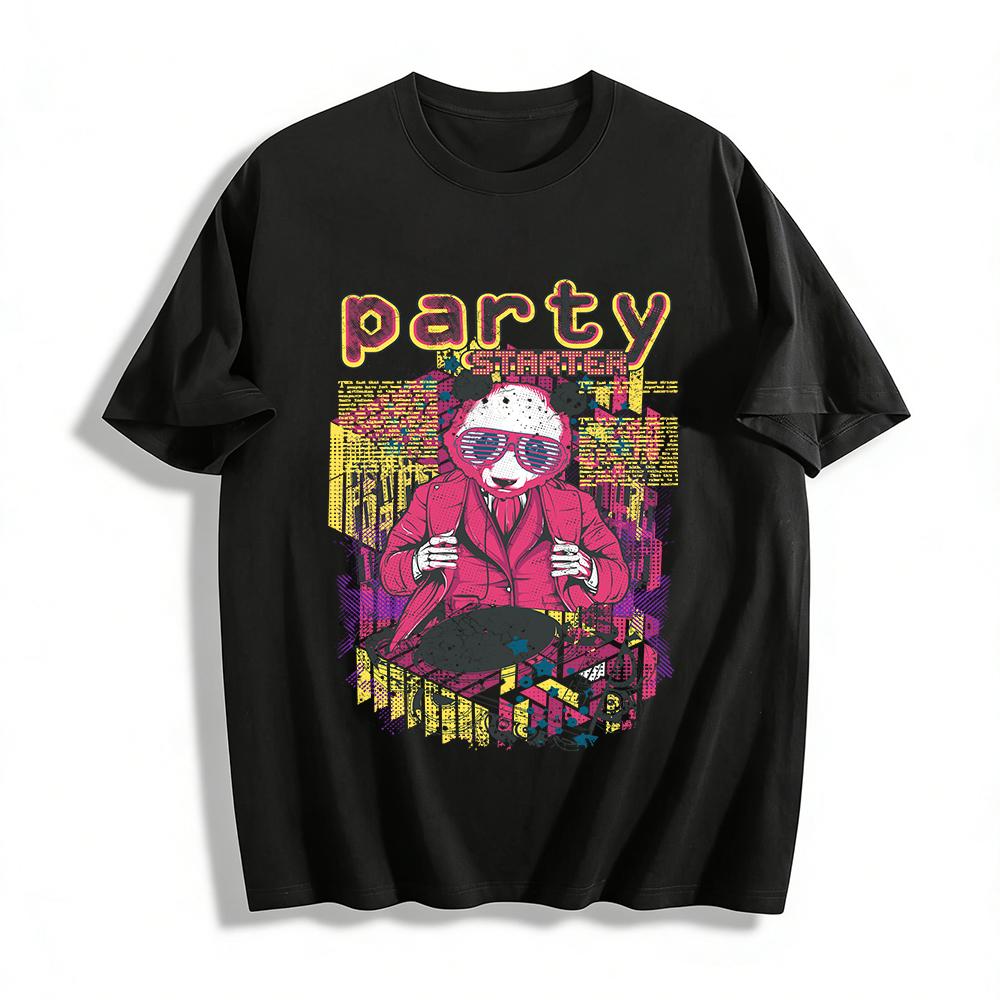 Cool Party DJ Panda Print Street Style Casual Short Sleeve T-Shirt Pure cotton T-shirt XXS
Cool Party DJ Panda Print Street Style Casual Short Sleeve T-Shirt Pure cotton T-shirt XXS