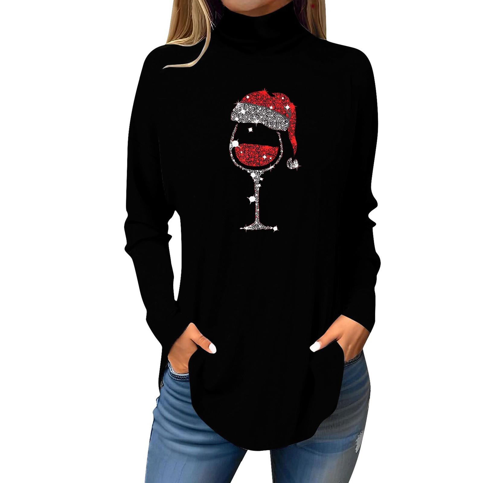 Женская свободная водолазка с рождественским принтом, футболка с длинными рукавами, топ и джемпер S чёрный
Женская свободная водолазка с рождественским принтом, футболка с длинными рукавами, топ и джемпер S чёрный