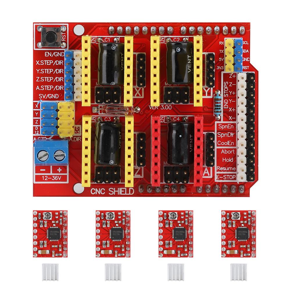 Witbot CNC Shield Expansion Board+drv8825 Stepper Motor Driver+Heat Sink for Arduino V3 Engrave
Witbot CNC Shield Expansion Board+drv8825 Stepper Motor Driver+Heat Sink for Arduino V3 Engrave