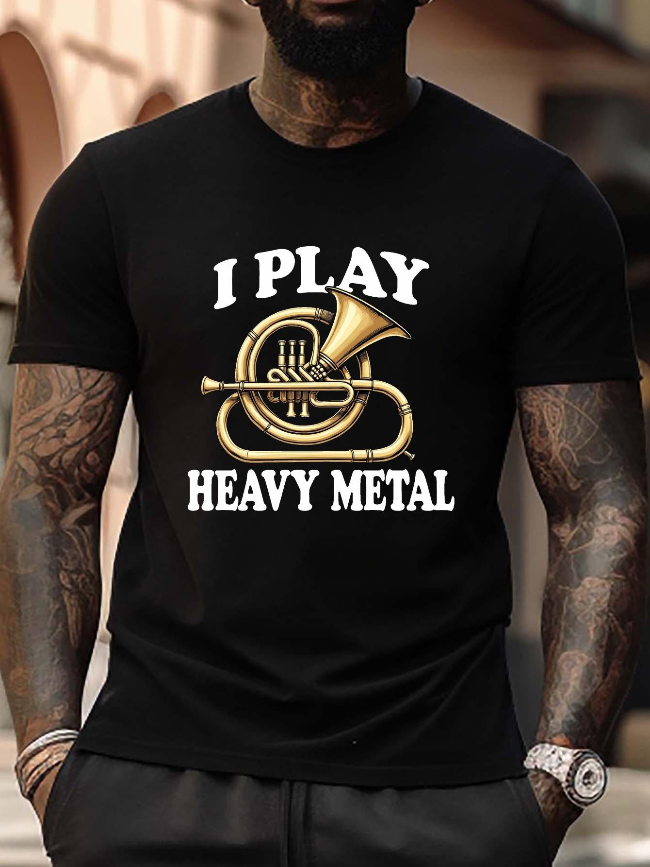Plus Size Heavy Metal Sousaphone Graphic T-shirt - Black Casual Short Sleeve Tee with Golden Music Note Design S
Plus Size Heavy Metal Sousaphone Graphic T-shirt - Black Casual Short Sleeve Tee with Golden Music Note Design S