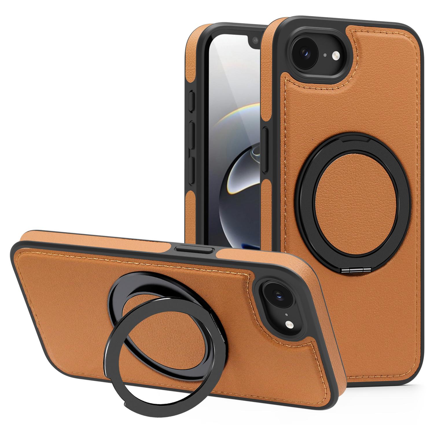 For iPhone 16e Magnetic Case Rotate Ring Kickstand PU Leather+PC+TPU Back Cover Brown
For iPhone 16e Magnetic Case Rotate Ring Kickstand PU Leather+PC+TPU Back Cover Brown