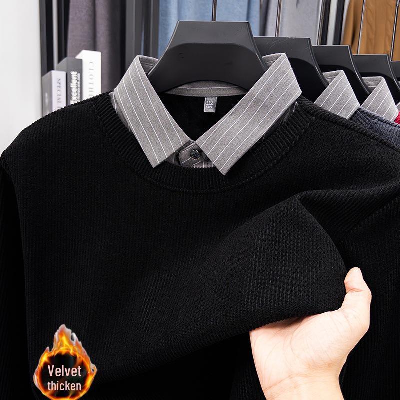 Men s Winter Velvet Hoodie with Faux Two-piece Design - Warm, Casual Mid-aged Sweatshirt L/110 чорний
Men s Winter Velvet Hoodie with Faux Two-piece Design - Warm, Casual Mid-aged Sweatshirt L/110 чорний