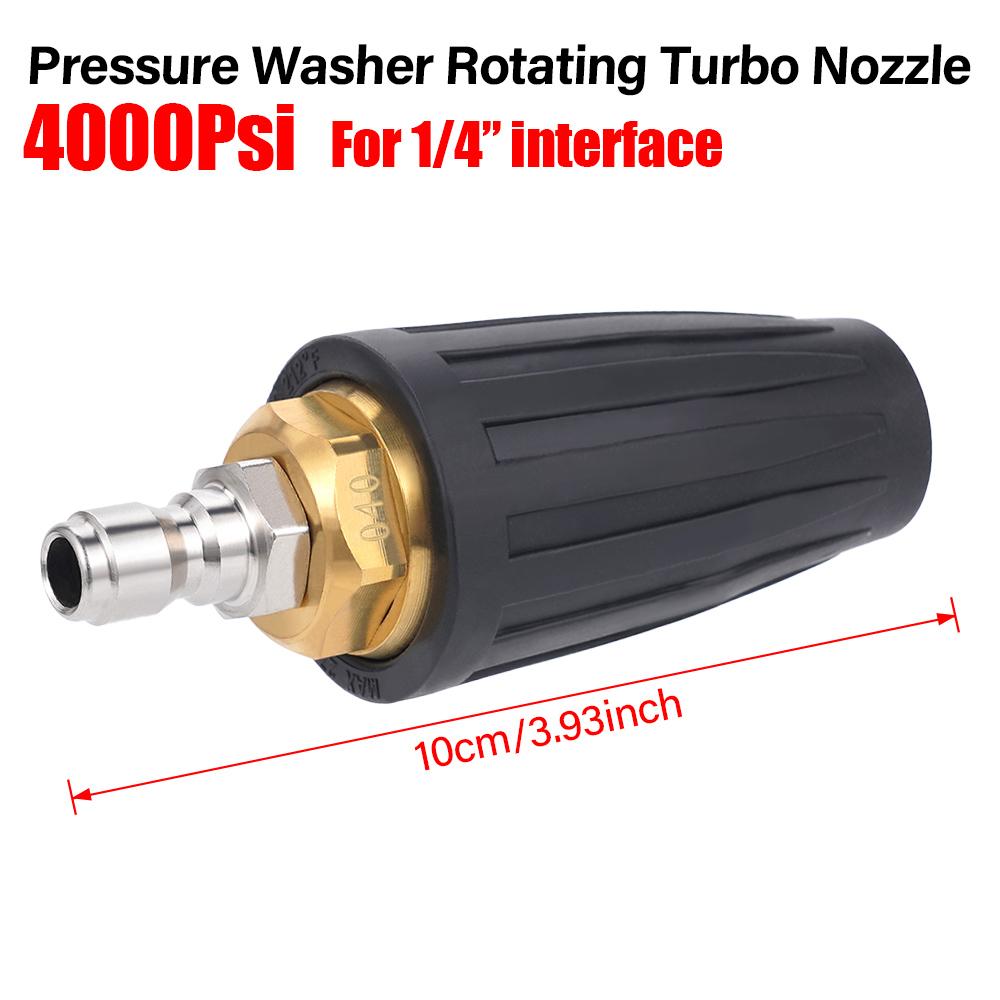 High-Pressure Water Gun Rotating Nozzle 4000 PSI 360 Degree Turbine Rotating Nozzle Lotus Cleaning Nozzle 1/4 Quick Connector
High-Pressure Water Gun Rotating Nozzle 4000 PSI 360 Degree Turbine Rotating Nozzle Lotus Cleaning Nozzle 1/4 Quick Connector