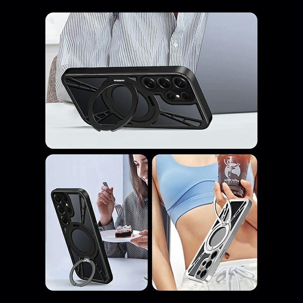 For Samsung Galaxy S24 Ultra Case Magnetic Kickstand Hollow Heat Dissipation Silicone+PC+Metal Bumper Phone Cover Silver
For Samsung Galaxy S24 Ultra Case Magnetic Kickstand Hollow Heat Dissipation Silicone+PC+Metal Bumper Phone Cover Silver