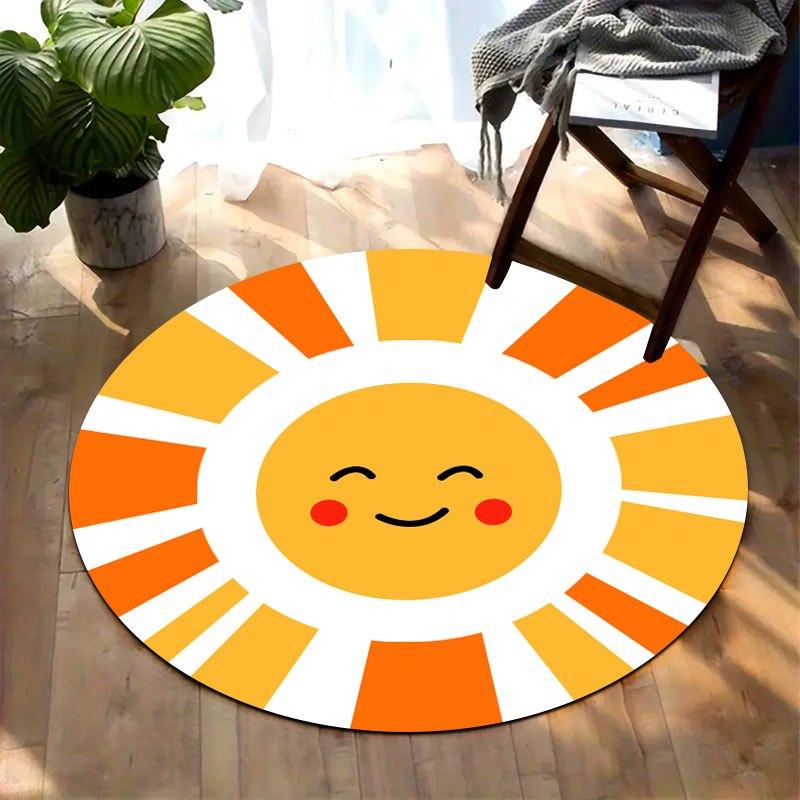 Happy Sun Face Design Flannel-printed round floor mats are slip-resistant Suitable living room bedroom terrace garden carpets 60cm x 60cm
Happy Sun Face Design Flannel-printed round floor mats are slip-resistant Suitable living room bedroom terrace garden carpets 60cm x 60cm