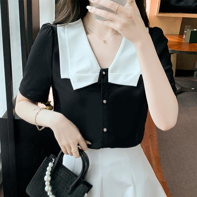 Женская футболка с воротником-стойкой Doll Collar Plus Size, лето 2025 г. - короткий рукав, бросающий вызов возрасту Small чёрный
Женская футболка с воротником-стойкой Doll Collar Plus Size, лето 2025 г. - короткий рукав, бросающий вызов возрасту Small чёрный